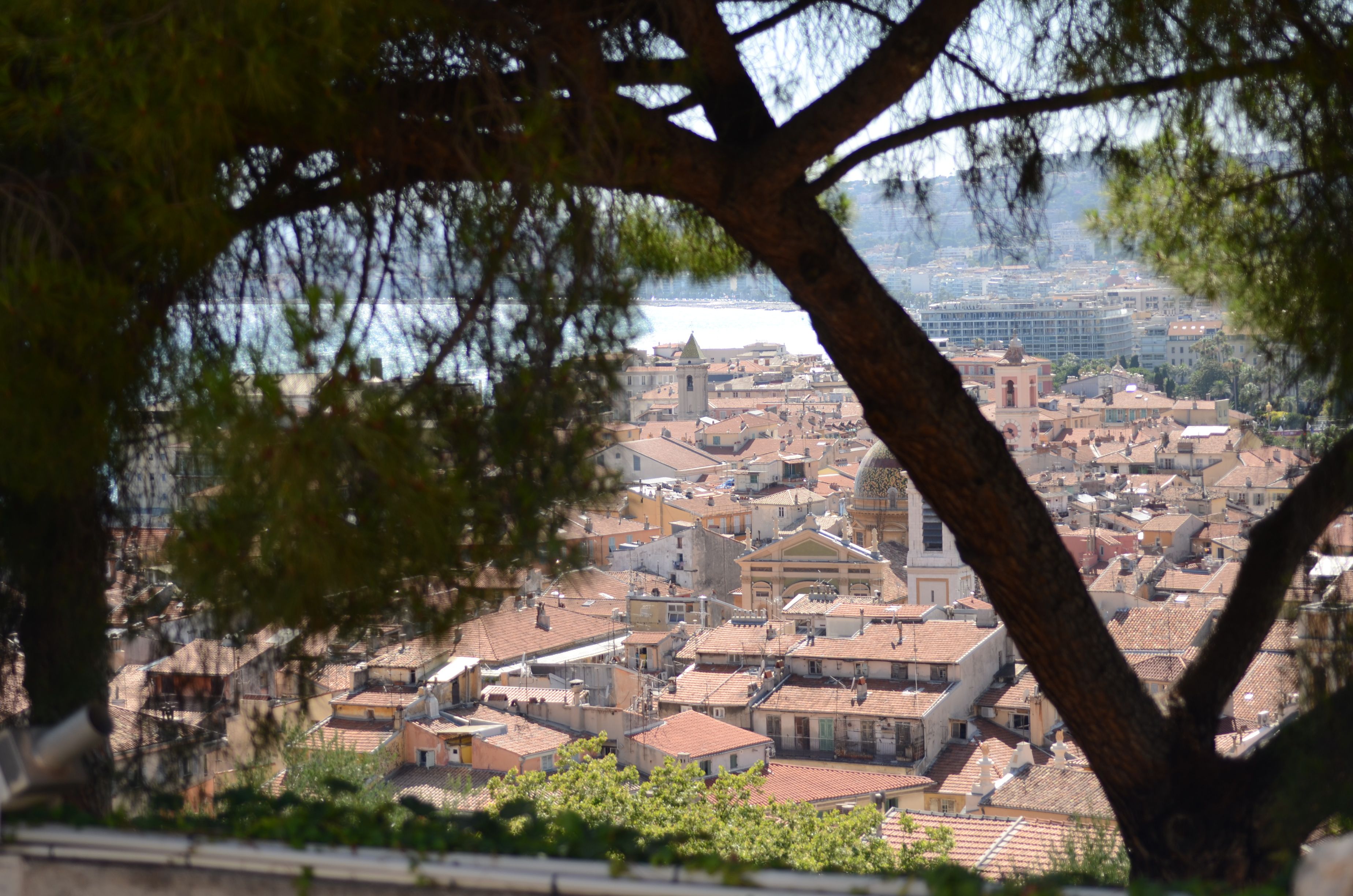 view from cemetery over old town